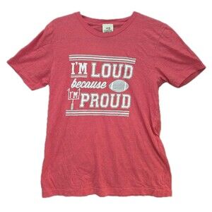 Atx Mafia T-SHIRT Women's Medium 'I'm Loud Because I'm Proud' Red Short Sleeve